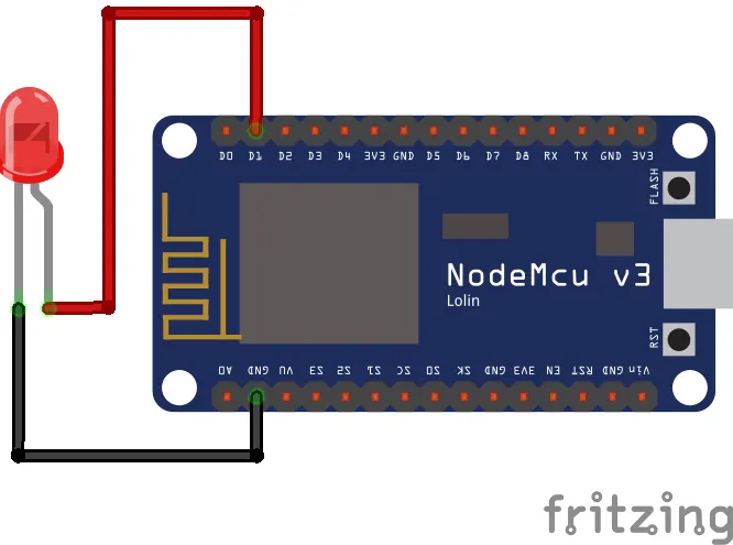 Connection of led with nodemcu