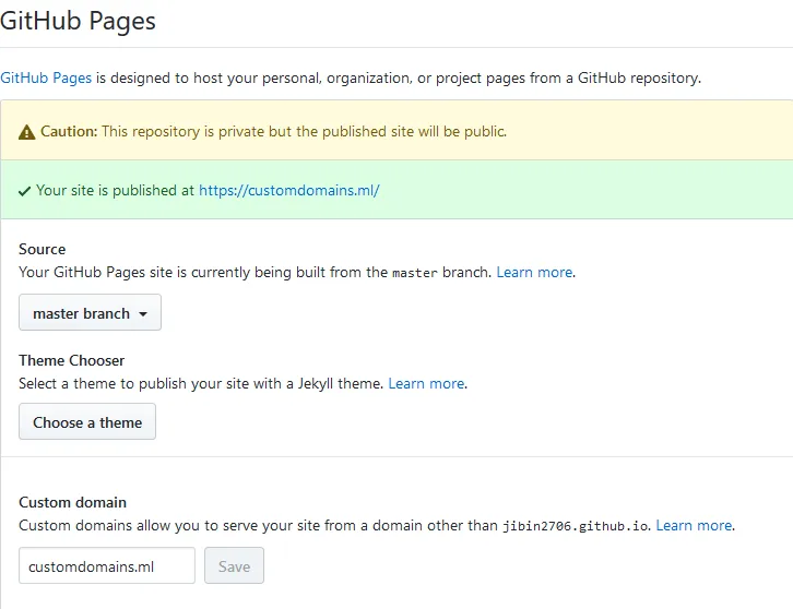 Setting up custom domain