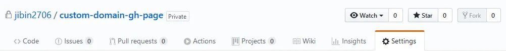 Github Settings Menu